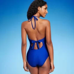 Shade & Shore 15 Women's Halter Keyhole Bandeau One Piece Swimsuit - Shade & Shoreâ„¢