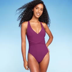 Women's Ribbed Plunge Twist-Front One Piece Swimsuit - Shade & Shore™ 13 Women's Ribbed Plunge Twist-Front One Piece Swimsuit - Shade & Shore™ -Shade & Shore GUEST 90bd8397 438d 48a7 ba1d f843a9e2022c
