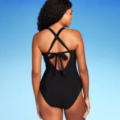 Women's Ribbed Plunge Ring Detail One Piece Swimsuit - Shade & Shore™ -Shade & Shore GUEST 98eb98bc b2f8 49f3 9de0 f2818f905f5f