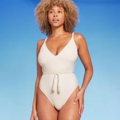 Women's Braid Detail Extra High Leg One Piece Swimsuit - Shade & Shore™ Off-White 7 Women's Braid Detail Extra High Leg One Piece Swimsuit - Shade & Shore™ Off-White -Shade & Shore GUEST 9b4fd8aa f8c7 4d85 9640 67b91739542a