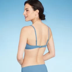 Shade & Shore 33 Women's Shirred Ribbed Bralette Bikini Top - Shade & Shoreâ„¢