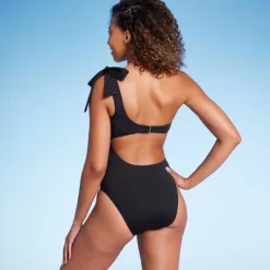 Shade & Shore 7 Women's One Shoulder Bow Cut Out One Piece Swimsuit - Shade & Shoreâ„¢
