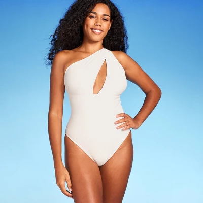 Women's One Shoulder Plunge Cut Out One Piece Swimsuit - Shade & Shore™ 2 Women's One Shoulder Plunge Cut Out One Piece Swimsuit - Shade & Shore™ - Image 2