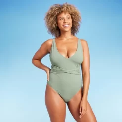Women's Ribbed Plunge Twist-Front One Piece Swimsuit - Shade & Shore™ 15 Women's Ribbed Plunge Twist-Front One Piece Swimsuit - Shade & Shore™ -Shade & Shore GUEST e9867b30 8beb 41ce b481 cded7ae51721